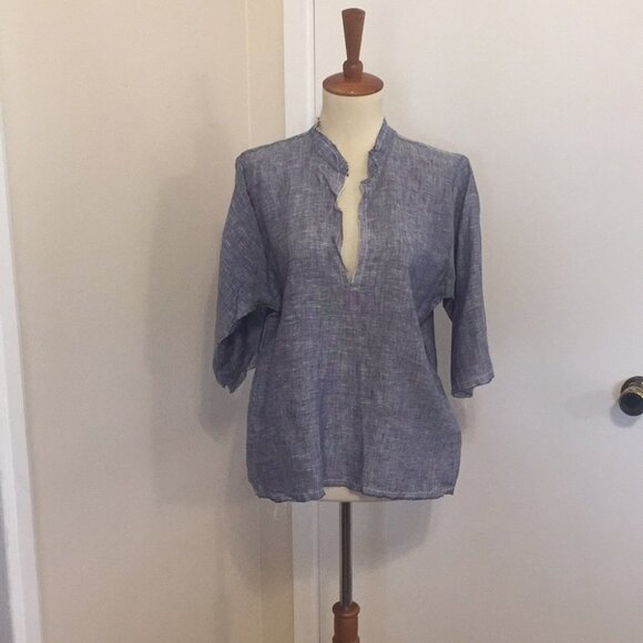 S/M NWOT LOVE TANJANE Linen Shirt FF32 - Picture 1 of 6